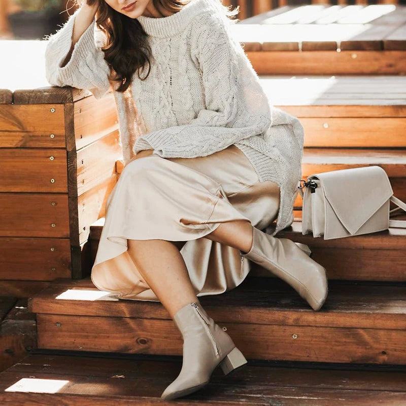 Summer Vintage Satin Elegant High Waist Office Lady Skirt