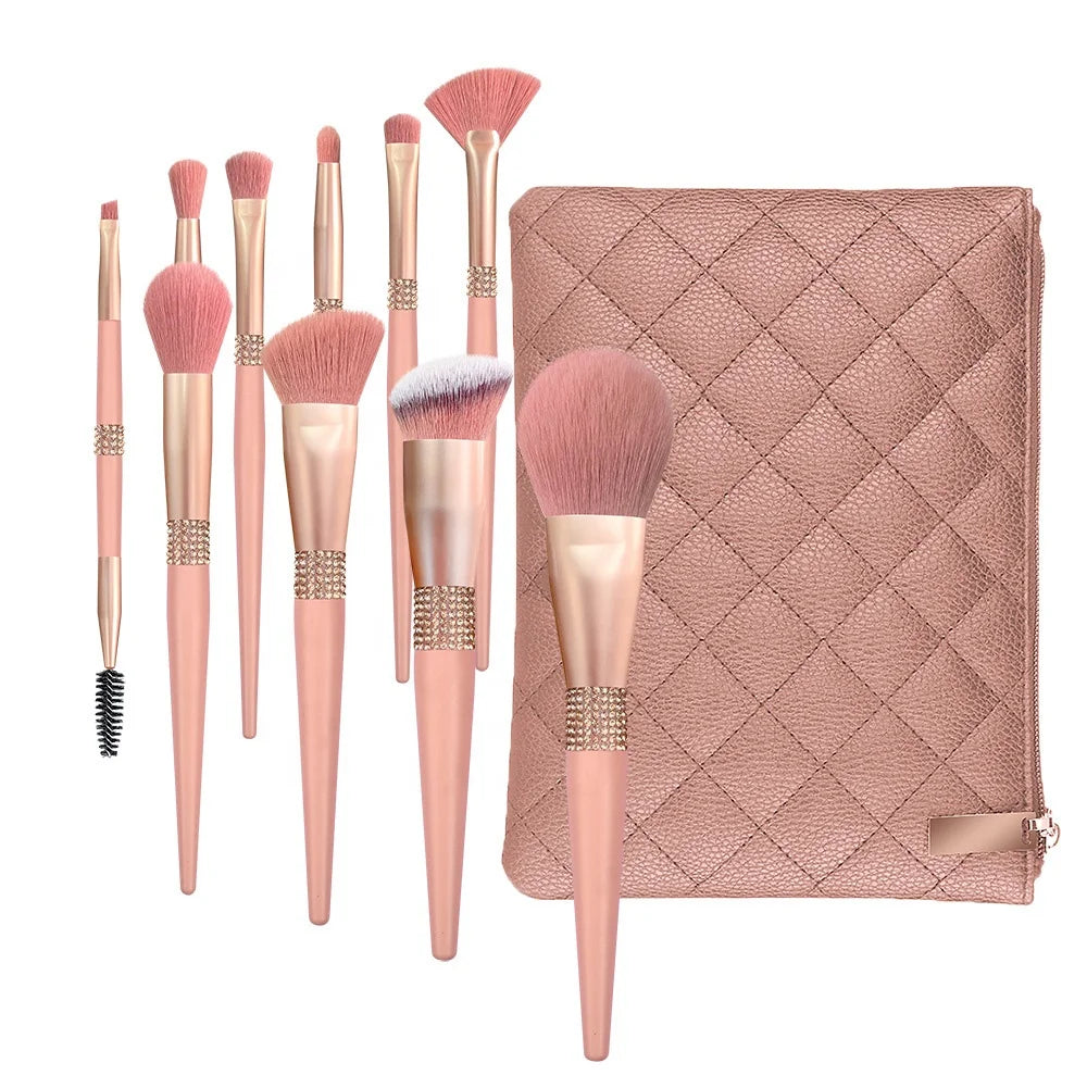 Wholesale Professional Vegan Makeup Brush Set 10-Piece Custom Logo Brochas De Maquillaje with Private Label