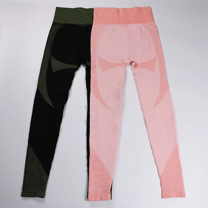 LANTECH Women Sports Suits Set Yoga Sets Gym Fitness Pants Leggings Sportswear Leggings Seamless Athletic Sports Shirts