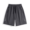 Summer New Style Sporty Solid Color Sports Shorts Casual Men's Quick-drying Drawstring Ice Silk Fitness Loose