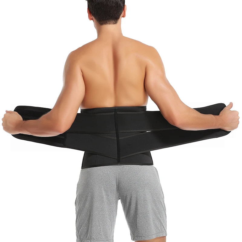 Men Waist Trainer Trimmer Belt for Weight Loss Neoprene Body Shaper Sauna Workout Sweat Belly Belt with Double Straps Shapewear