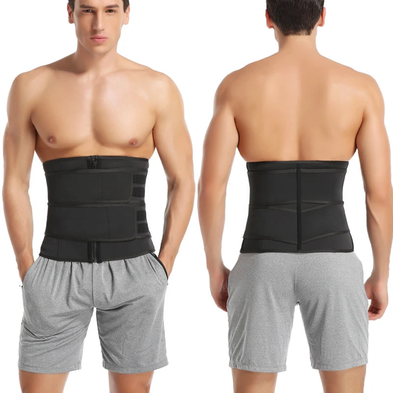 Men Waist Trainer Fitness Slimming Belt Sauna Body Shaper Corset for Abdomen Weight Loss Trimmer Belt Sweat Workout Fat Burner