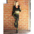 Trois Seamless Legging - Black With Green