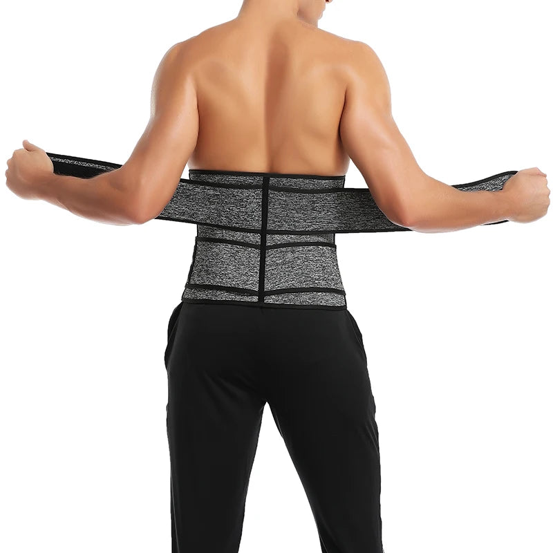 Men Waist Trainer Trimmer Belt for Weight Loss Neoprene Body Shaper Sauna Workout Sweat Belly Belt with Double Straps Shapewear