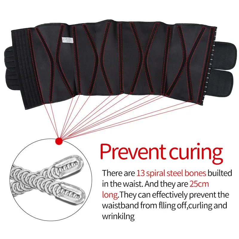 Men Waist Trainer Fitness Slimming Belt Sauna Body Shaper Corset for Abdomen Weight Loss Trimmer Belt Sweat Workout Fat Burner