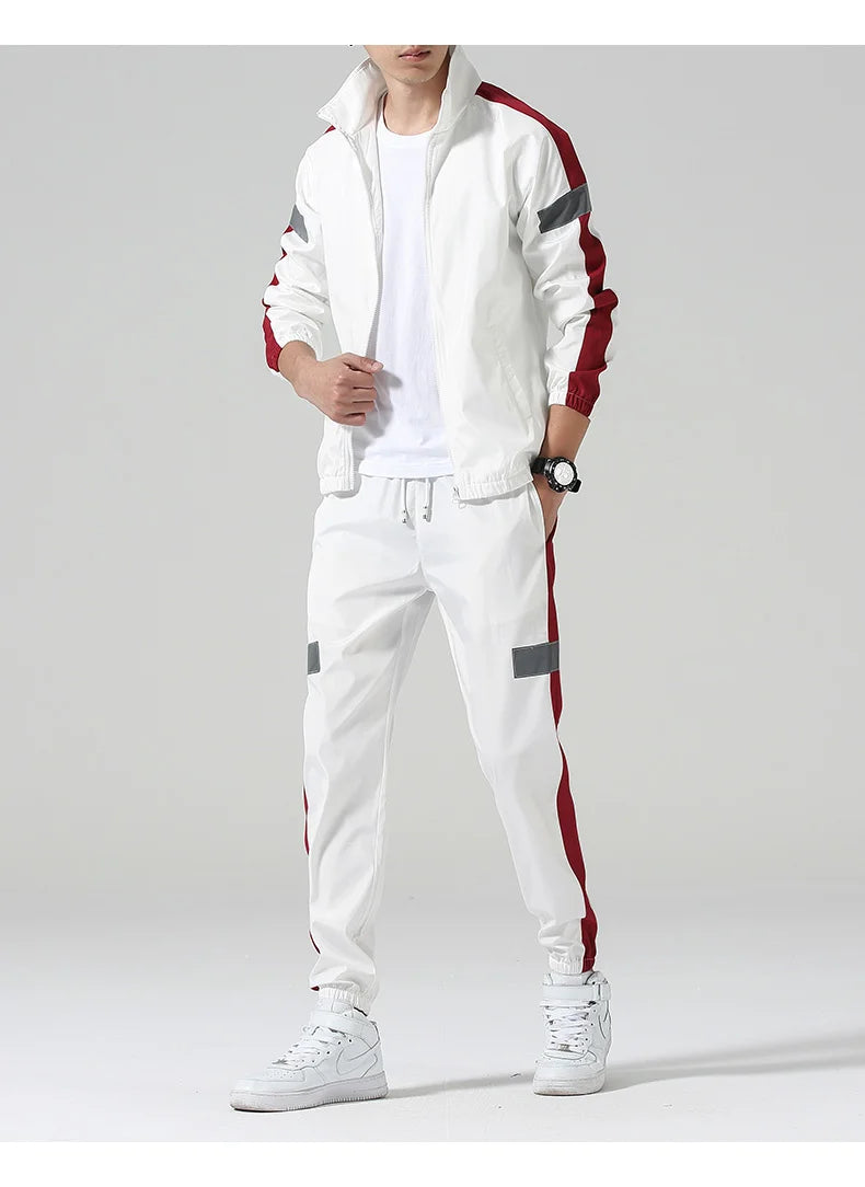 2Pcs Men Tracksuit Hoodie Tops Joggers Pants Tracksuit Set Male Running Jogging Sportswear Hooded Pants Mens Sweat Suit