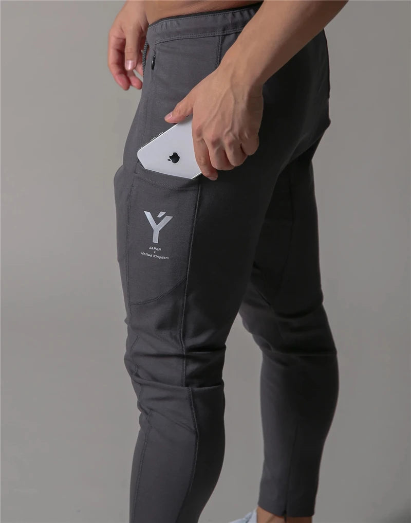 JAPAN Brand Joggers Men Sweatpants Gym Running Pants Mens Fitness Bodybuilding Gym Men Jogging Pants Zipper Sweatpants Trousers