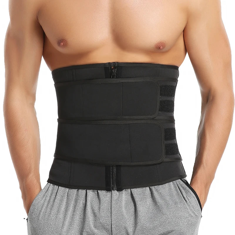 Men Waist Trainer Corsets Fitness Trimmer Belt Slimming Body Shaper for Weight Loss Sauna Sweat Girdle Workout Fat Burner Fajas