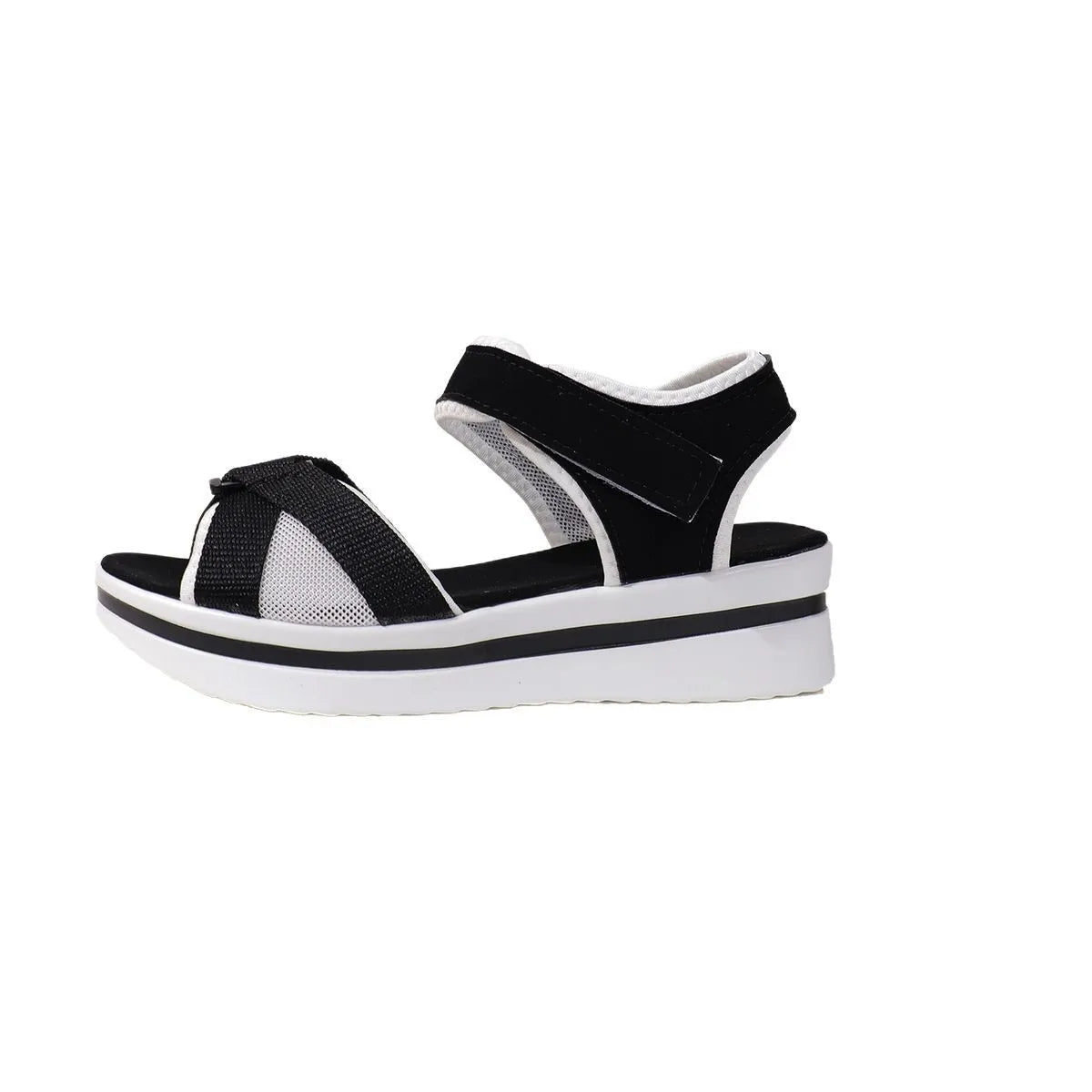 Color blocked sports style thick soled women's sandals