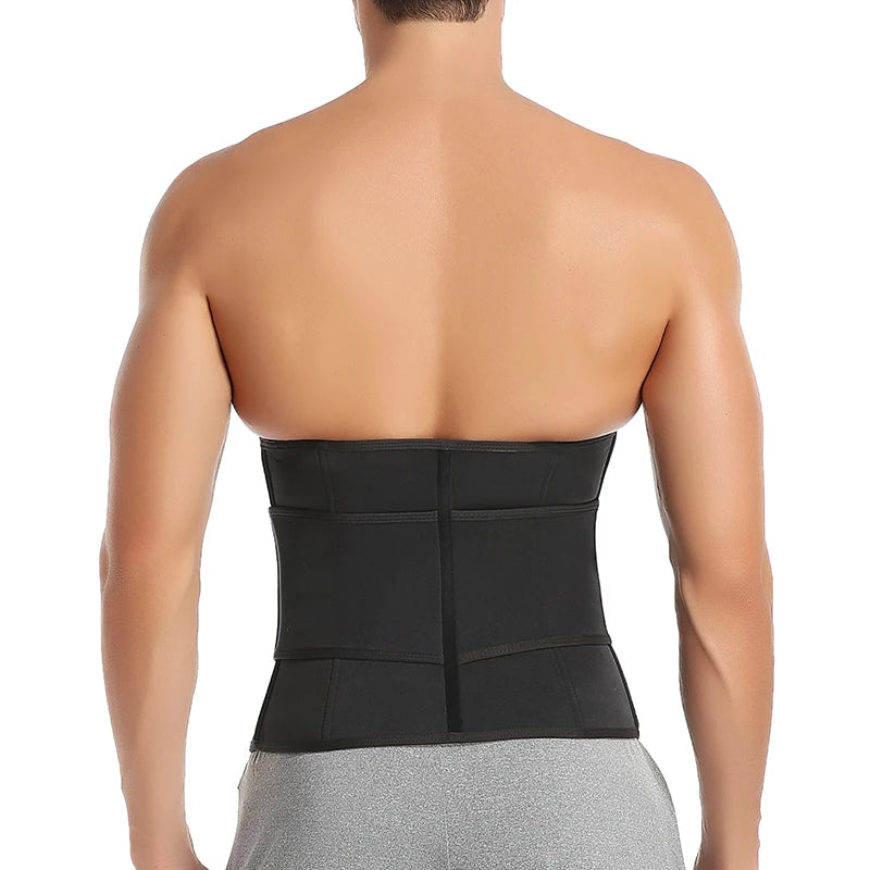 Men Waist Trainer Trimmer Belt for Weight Loss Neoprene Body Shaper Sauna Workout Sweat Belly Belt with Double Straps Shapewear