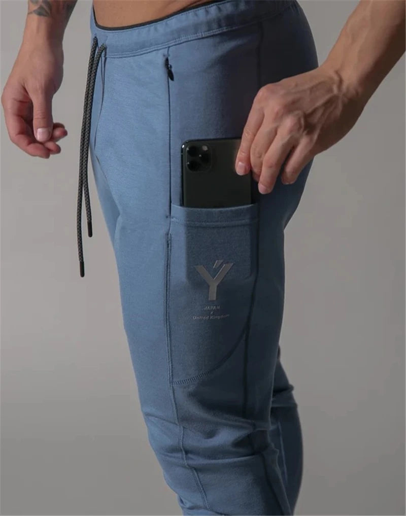JAPAN Brand Joggers Men Sweatpants Gym Running Pants Mens Fitness Bodybuilding Gym Men Jogging Pants Zipper Sweatpants Trousers