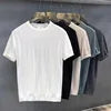 Knitted T-Shirt for Men, Summer New Round Neck T-Shirt, Short Sleeve, Thin Korean Style Base Shirt, Stylish Knit Top