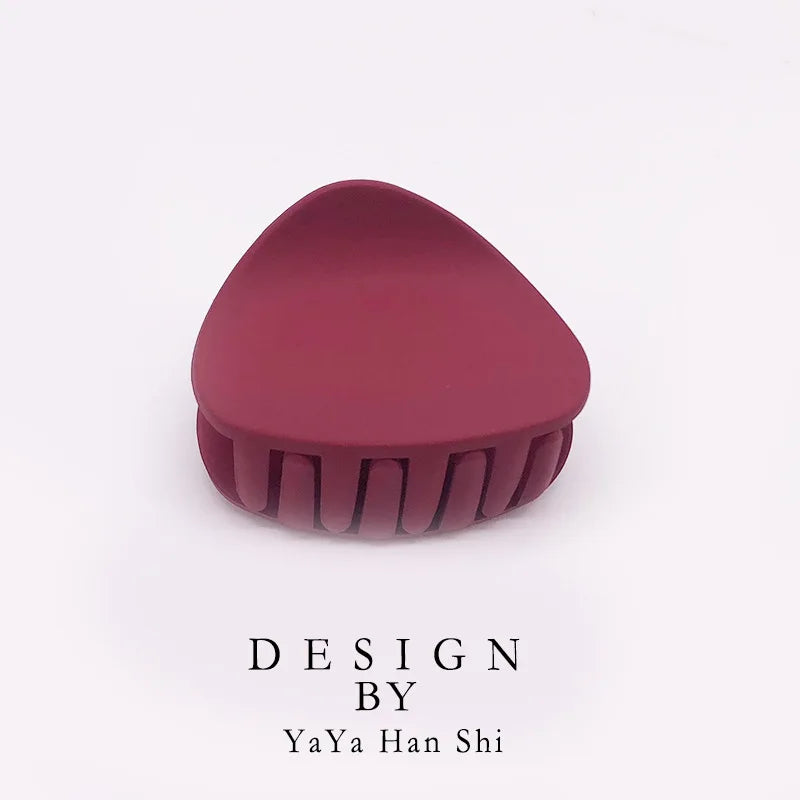 Korean Fashion Design Women Hair Claw Solid Color Hair Crab Retro Square Scrub Hair Clips