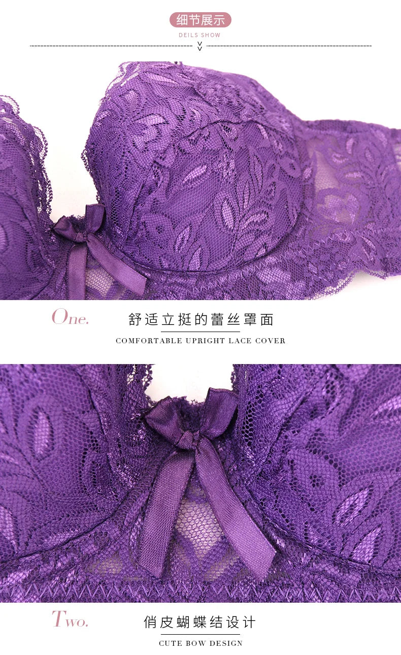 Women's Sexy Lace Wireless Push Up Bra Sexy Wire Free Bras For Women Plus Size 75-105 B C D Thin Cup Bralette Lingerie Intimates