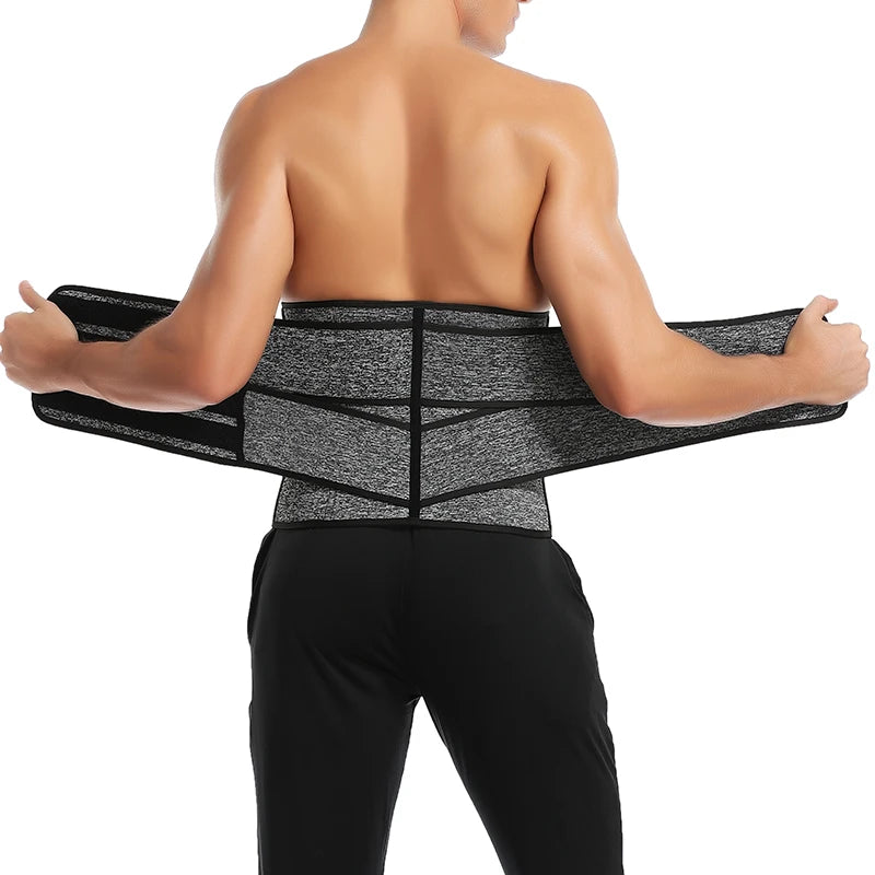 Men Waist Trainer Trimmer Belt for Weight Loss Neoprene Body Shaper Sauna Workout Sweat Belly Belt with Double Straps Shapewear