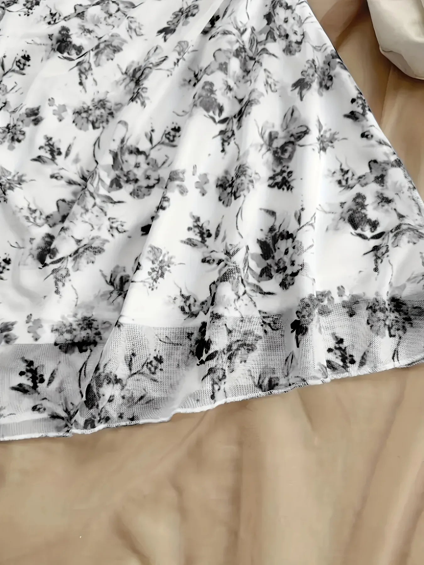 French Style Sweet Empire Waist Floral Strappy Dress Slim Fit Summer Casual Short Skirt