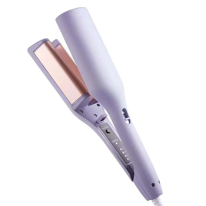 French Egg Roll Ceramic Hair Iron Volumizing Curling Rod with LCD Temperature Display PTC Electric Heater for Household Use