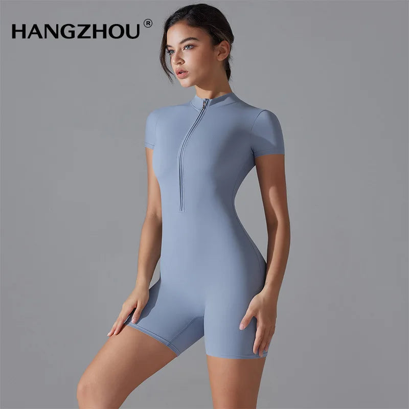 Cross-Border Summer Quick-Drying Seamless Spaghetti Strap Full Length One-Piece Yoga Suit Brushed Nude-Feel High-Elastic Fitness