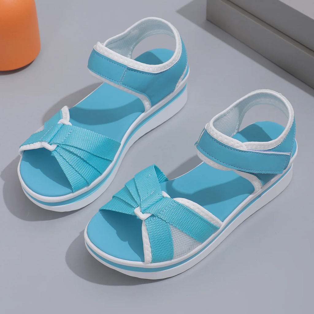 Color blocked sports style thick soled women's sandals
