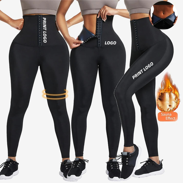 HEXIN High Compression Fat Burning Waist Trainers Corset Leggings for Ladies High Waisted Yoga Pants