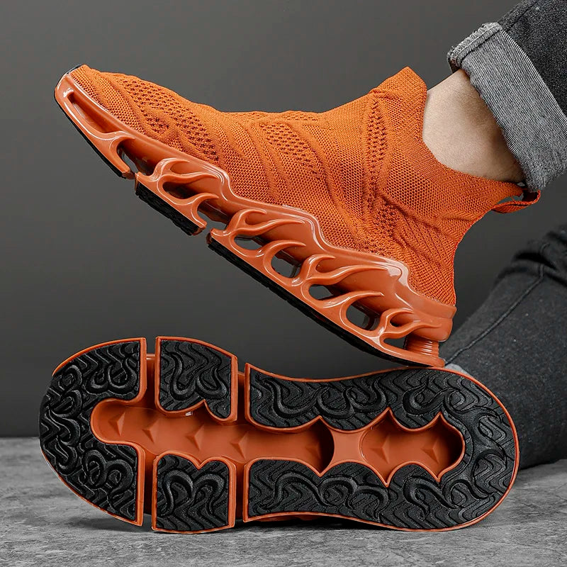 Large Size 39-46 Men's Blade Shoes High Elastic Socks Breathable Trendy Mesh Lining Anti-Slip for Spring Autumn Winter