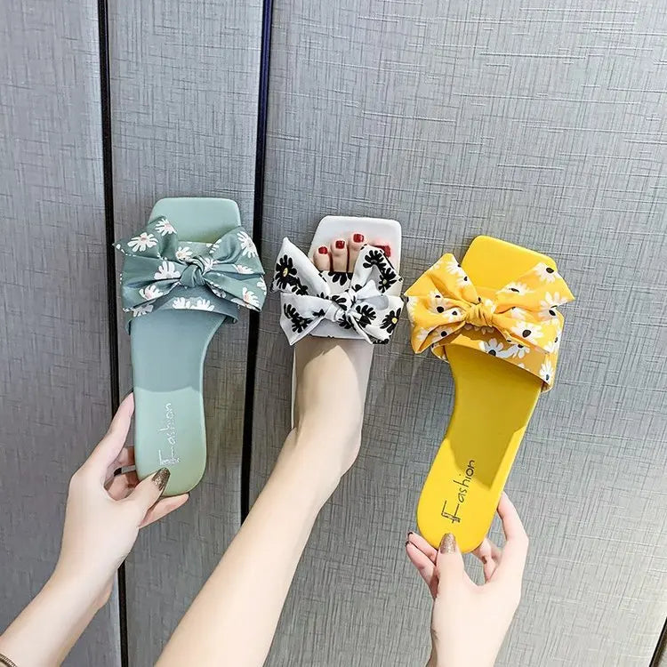 Summer New Casual Sandals Bow Cute Outdoor Slippers Women's Shoes