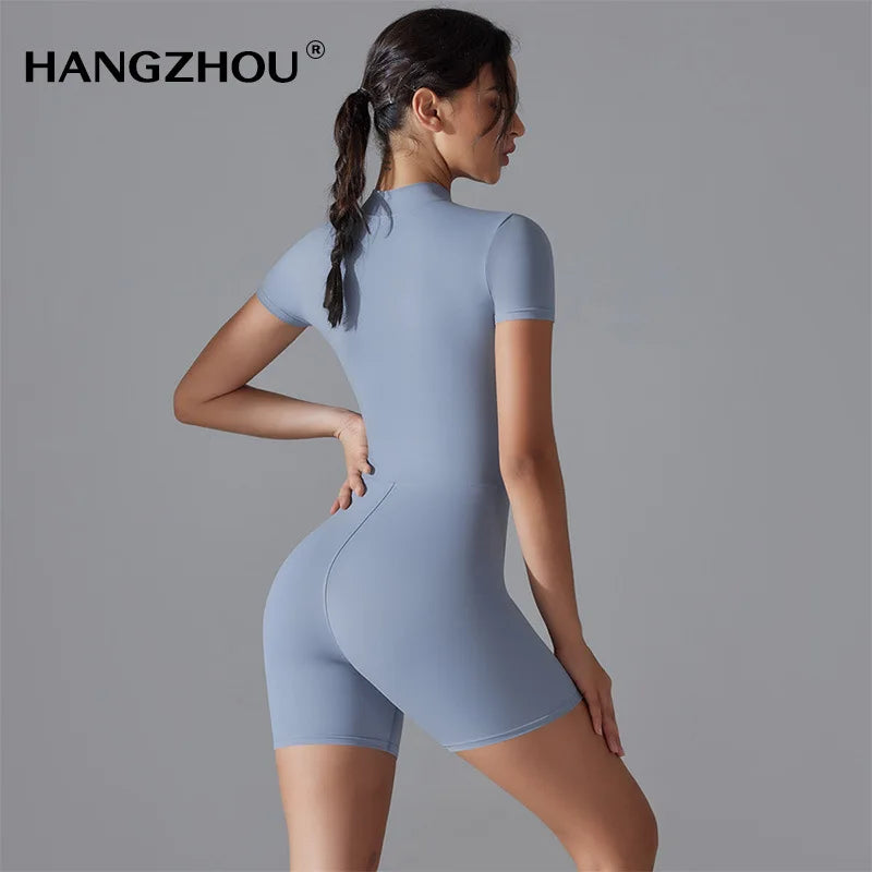 Cross-Border Summer Quick-Drying Seamless Spaghetti Strap Full Length One-Piece Yoga Suit Brushed Nude-Feel High-Elastic Fitness