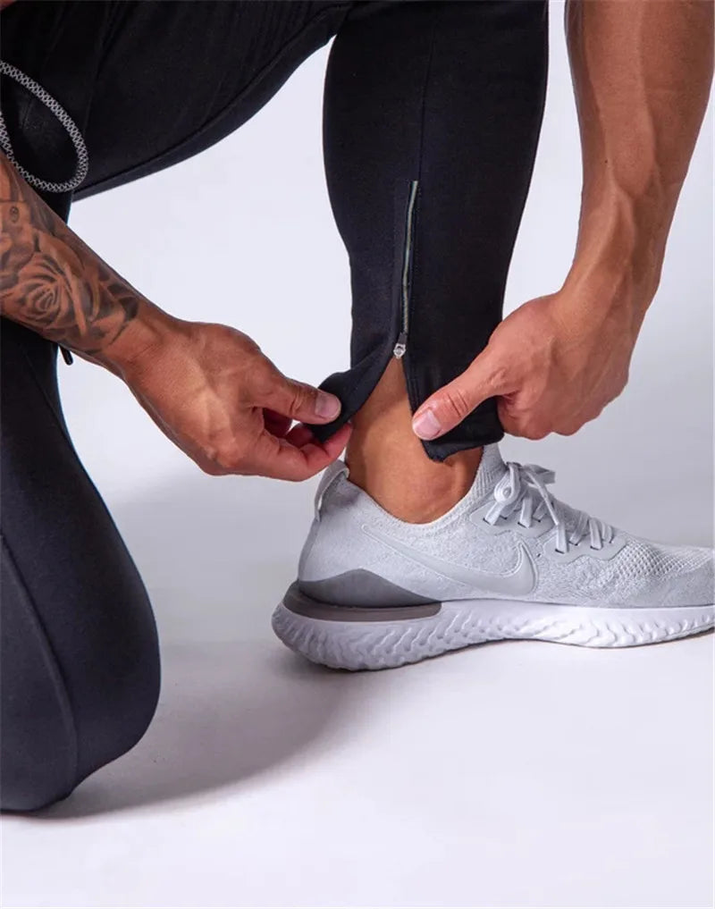 JAPAN Brand Joggers Men Sweatpants Gym Running Pants Mens Fitness Bodybuilding Gym Men Jogging Pants Zipper Sweatpants Trousers