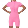 2024 High Quality New Summer Zipper Short Sleeve Yoga Jumpsuit Female Dance Fitness Bodyfitting Exercise Jumpsuit