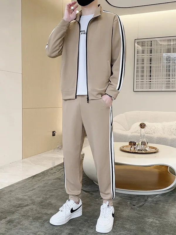 Men's Customized Logo Casual Breathable Long-Sleeved and Pants Set Spring-Autumn Running Two-Piece Set
