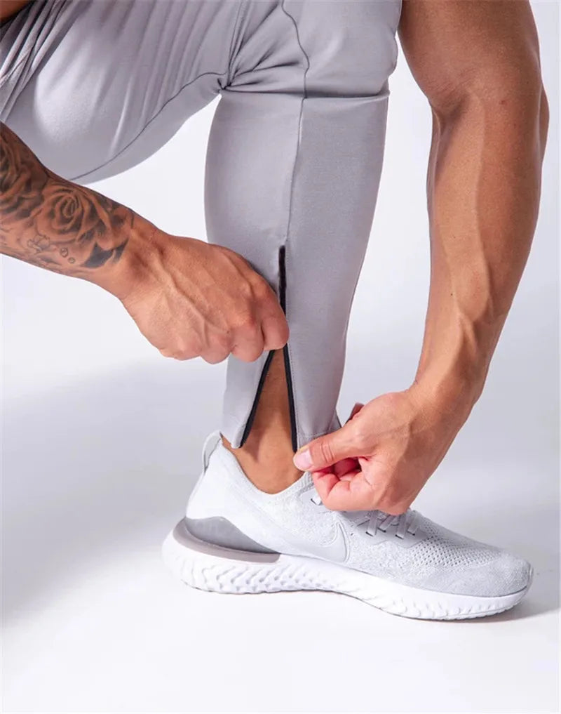 JAPAN Brand Joggers Men Sweatpants Gym Running Pants Mens Fitness Bodybuilding Gym Men Jogging Pants Zipper Sweatpants Trousers