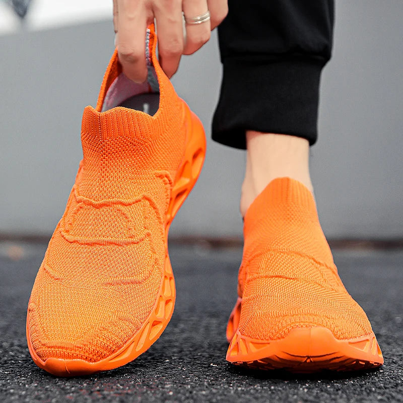 Men's Plus Size 47 Casual Sneakers Mesh Upper Quick-Drying Walking Shoes with EVA Insole Slip-On Loafers for Spring Summer