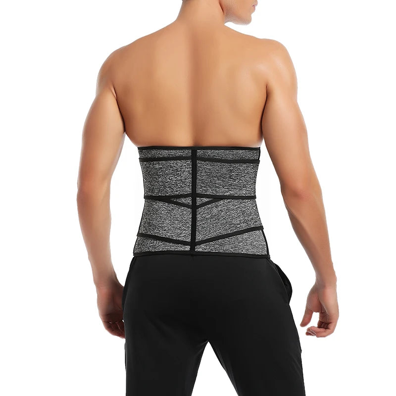 Men Waist Trainer Trimmer Belt for Weight Loss Neoprene Body Shaper Sauna Workout Sweat Belly Belt with Double Straps Shapewear