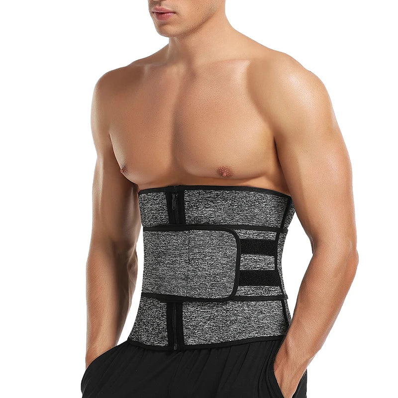 Men Waist Trainer Trimmer Belt for Weight Loss Neoprene Body Shaper Sauna Workout Sweat Belly Belt with Double Straps Shapewear