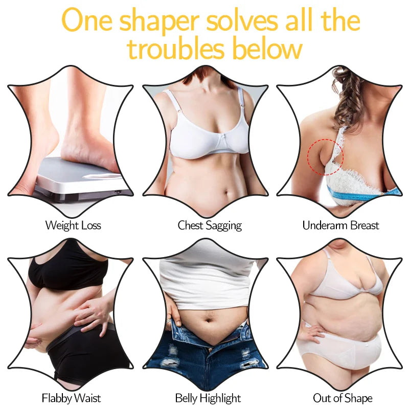Women Full Body Shaper Colombian Shapewear Bodysuit PostpartumTummy Control Long Sleeve Faja With Bra Butt Lifter Plus Size