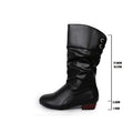 Tie up Slim High Western Style Height Increasing Boots Autumn Winter White Student Thick Heeled PU