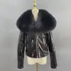 Janefur 2023 Hot Autumn and Winter Fashion Leather Coat Winter Bomber Leather Jacket