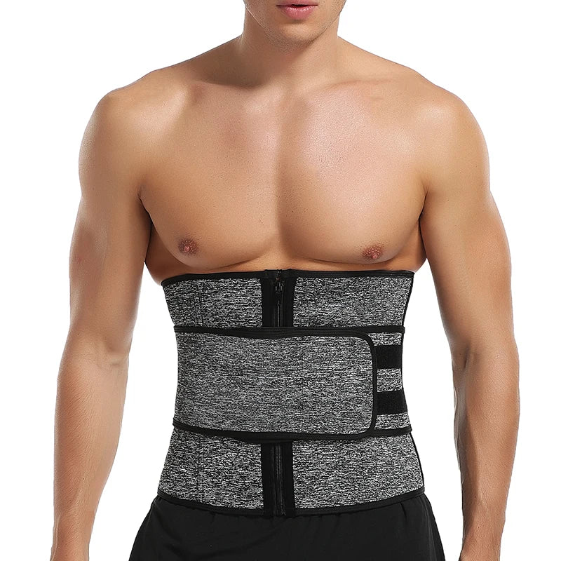 Men Waist Trainer Trimmer Belt for Weight Loss Neoprene Body Shaper Sauna Workout Sweat Belly Belt with Double Straps Shapewear