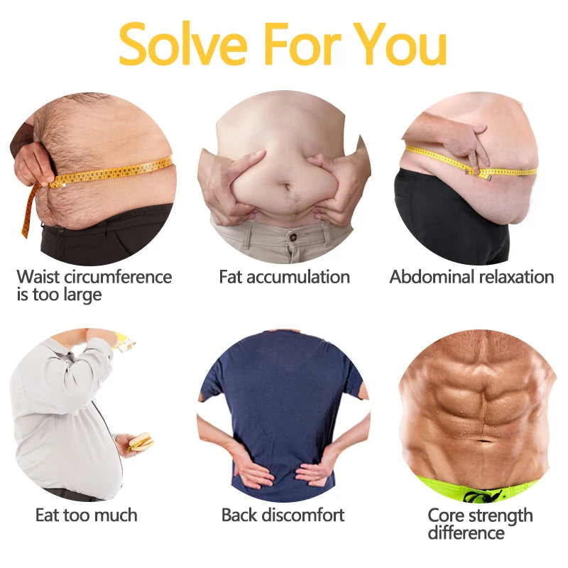 Men Waist Trainer Corsets Fitness Trimmer Belt Slimming Body Shaper for Weight Loss Sauna Sweat Girdle Workout Fat Burner Fajas