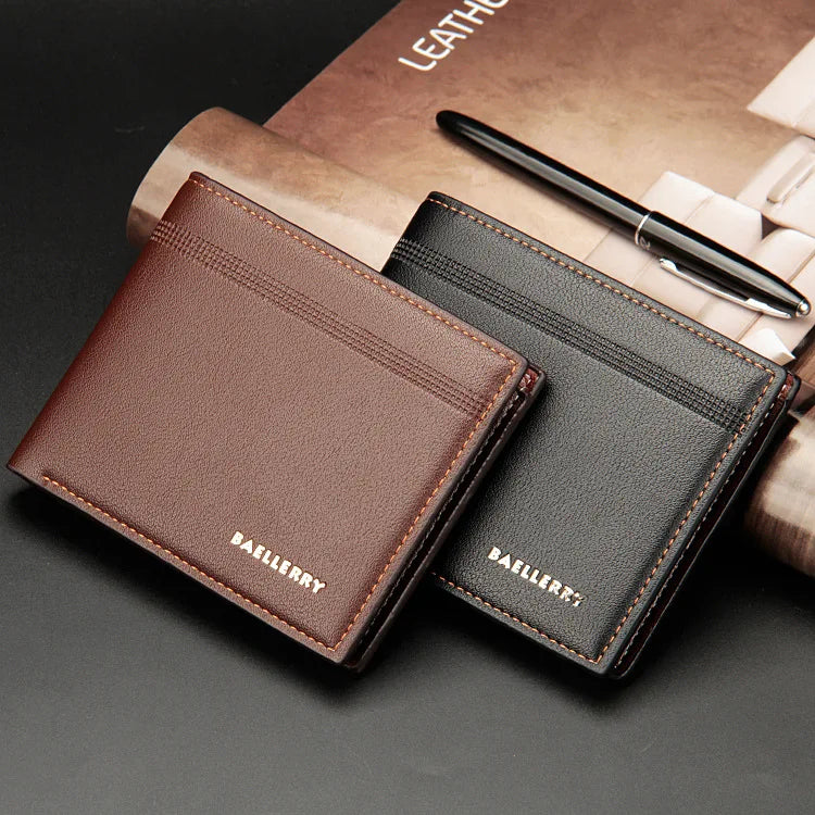 Name Customized New Men Wallets Card Holder High Quality Male Purse PU Leather Business Men Wallets Carteria