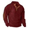 Fashion Solid Color Men's Hoodies Non Hooded Corduroy Hoodies Men High Quality Winter Stand-up Collar Hoodies