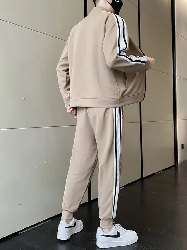 Men's Customized Logo Casual Breathable Long-Sleeved and Pants Set Spring-Autumn Running Two-Piece Set