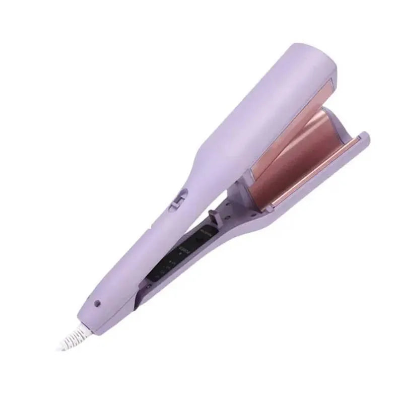 French Egg Roll Ceramic Hair Iron Volumizing Curling Rod with LCD Temperature Display PTC Electric Heater for Household Use