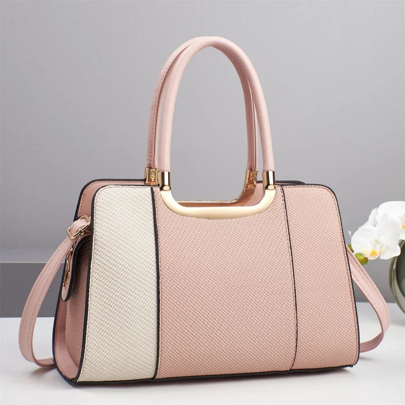 New Spliced Contrasting Colors Women's Casual Shoulder Crossbody Handbags Large Capacity Fashionable Zipper