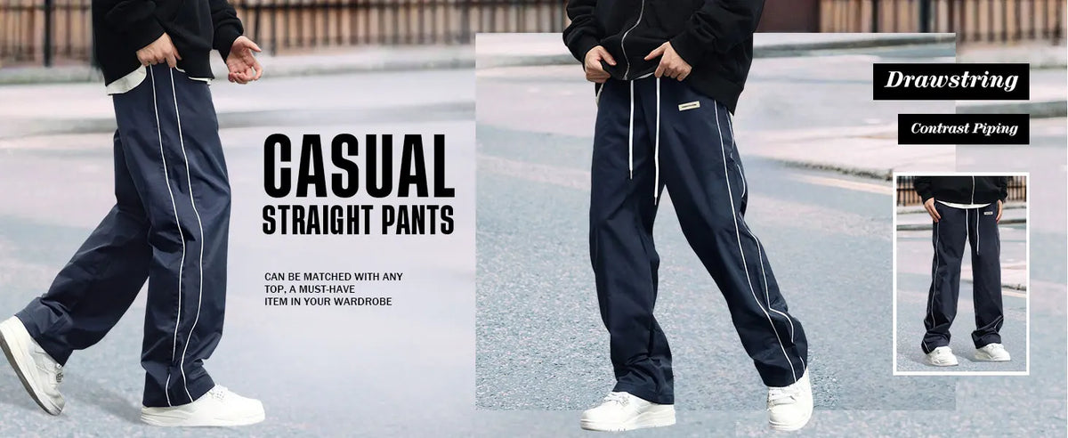 ZAFUL Men's Y2K Streetwear Baggy Track Pants Mid Waist Lightweight Casual Lounge Trousers with Drawstring Letter Pockets