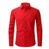 OEM Service Men's Casual Long Sleeve Dress Shirts Anti-pilling Square Collar Polyester Eco-Friendly Anti-Wrinkle