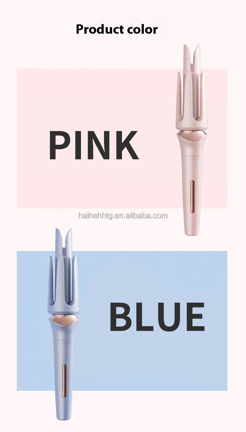 32MM  Fast PTC Heating Automatic Rotating Hair Curler 35W Electric Pink Blue Household Hotel Use 1-Year 3 Temperature