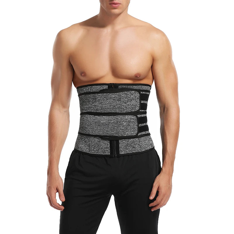 Men Waist Trainer Trimmer Belt for Weight Loss Neoprene Body Shaper Sauna Workout Sweat Belly Belt with Double Straps Shapewear