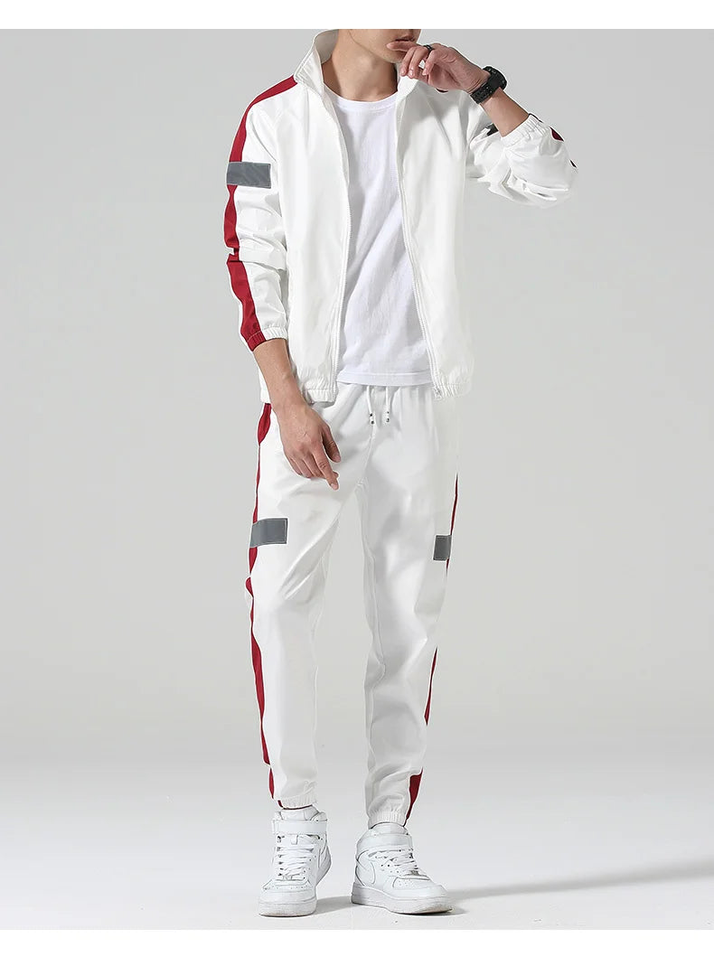 2Pcs Men Tracksuit Hoodie Tops Joggers Pants Tracksuit Set Male Running Jogging Sportswear Hooded Pants Mens Sweat Suit