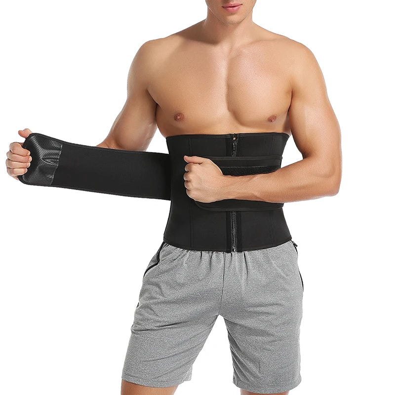 Men Waist Trainer Trimmer Belt for Weight Loss Neoprene Body Shaper Sauna Workout Sweat Belly Belt with Double Straps Shapewear
